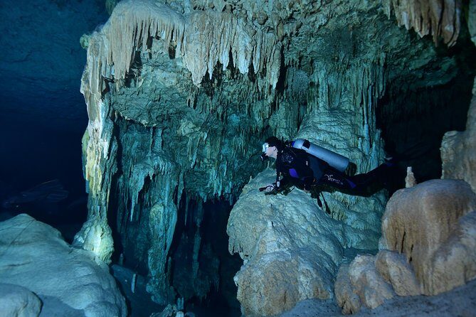 2 dives in Cenote Dos ojos Certified Divers - The guide factor: attention, patience, and what safety looks like here