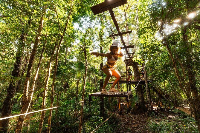 ATV, Zipline and Cenote at Extreme Adventuring with Tulum Pickup - Zipline Course with Hanging Bridges: Limits and How to Enjoy It