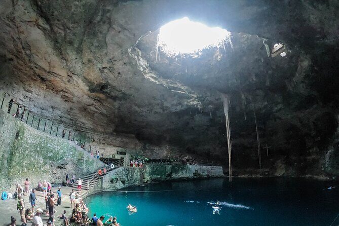 Deluxe adventure! 2 Sacred Cenotes, Chichen Itza and Valladolid from Tulum City - Hubikú Cenote: Swimming by the Sun Beam