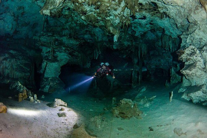 Go for 2 dives in cenote Dos ojos for certified divers - What you’ll see underwater: limestone, fish, and light effects