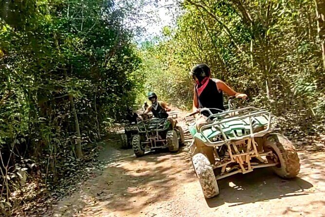 Half-day Adventure: Cenote + Ziplining + ATV Tour - From Tulum meeting point to jungle circuit in about four hours