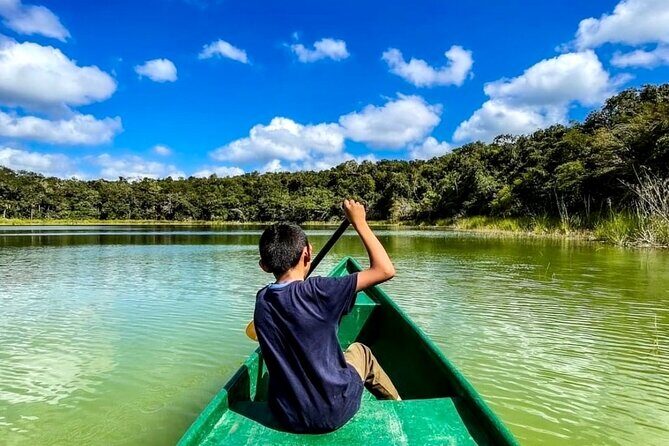 Private Tour Coba Ruin Punta Laguna Monkey Spider Cenote Mayan Village - Canoe across the lagoon: slow pace after the action