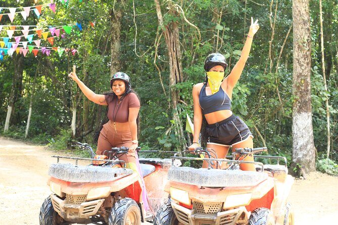 Thrills in Tulum's Jungle: Rappel, Ziplines, ATVs, Cenote & more - ATVs Through Rugged Jungle Trails: fun that gets dirty