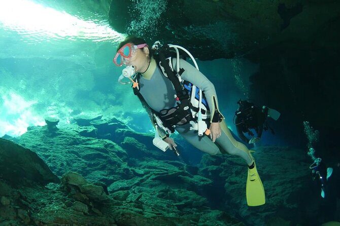 Tulum Area Experiences Guided 2 Tank Scuba Dive Casa Cenote & Barrier Reef-Lunch - Scuba guidance style: small-group attention and first-timer confidence