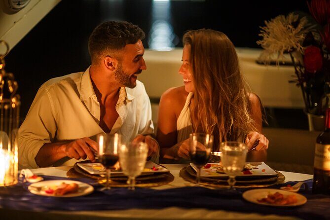 Tulum: Romantic Dinner on 34' Aventura Catamaran – All Inclusive - The Route and Timing: 8:00 PM from Puerto Aventuras to the Sunset Bay